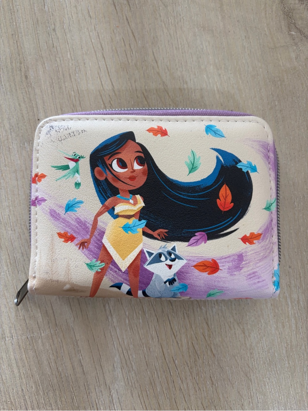 Pocahontas Loungefly Zip Wallet with Colorful Leaves